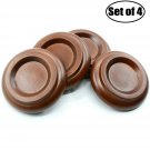 WOGOD (PA-12)Solid wood Upright Piano Caster Cups .(1 Set of 4 Brown)