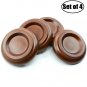 WOGOD (PA-12)Solid wood Upright Piano Caster Cups .(1 Set of 4 Brown)