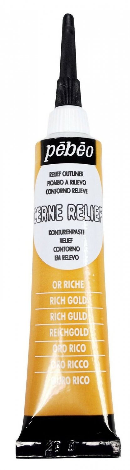 Pebeo Vitrail, Cerne Relief Dimensional Paint, 20 ml Tube with Nozzle - Rich ...