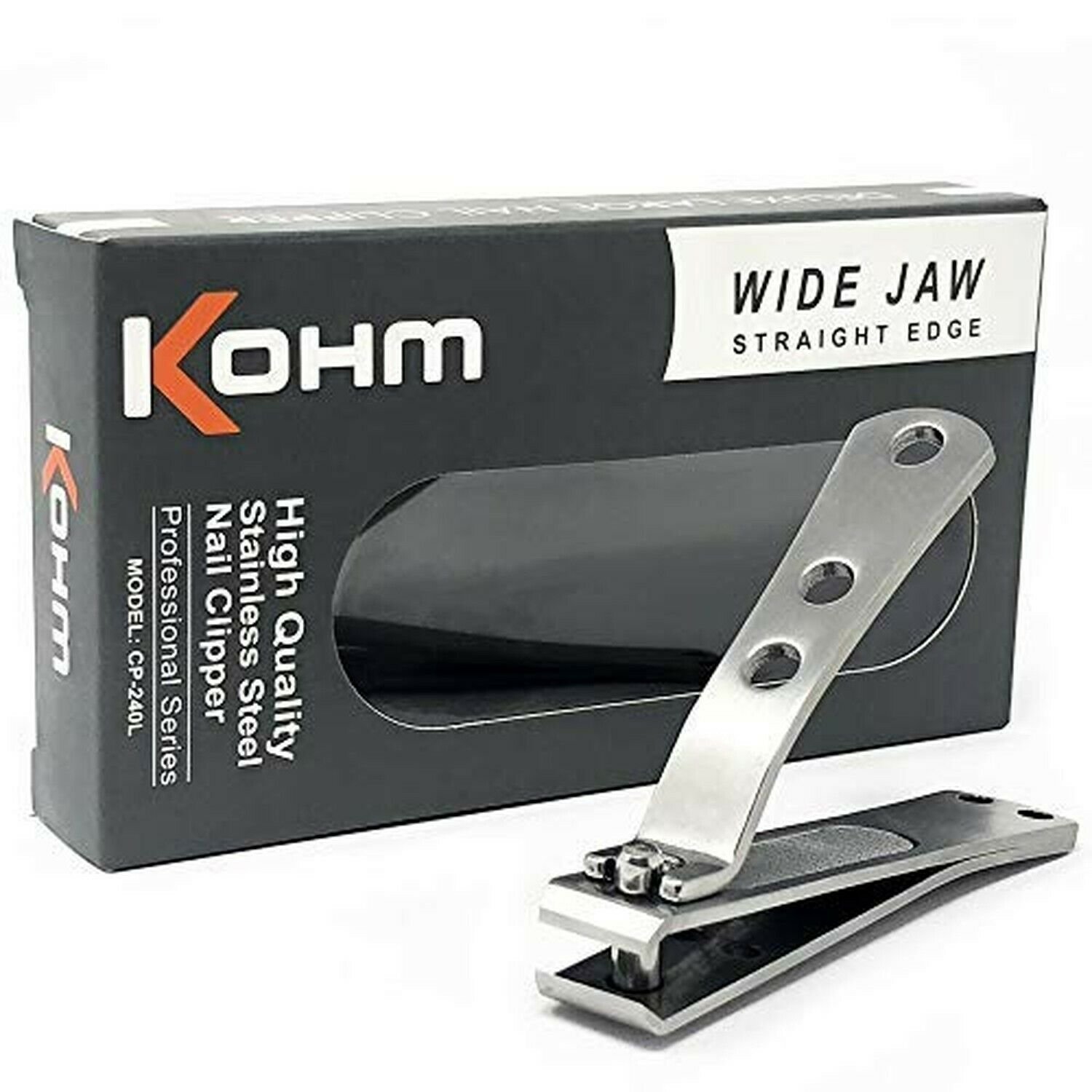 Kohm CP-240L Straight Edge Toe Nail Clippers for Thick Toenails, Strong Large...