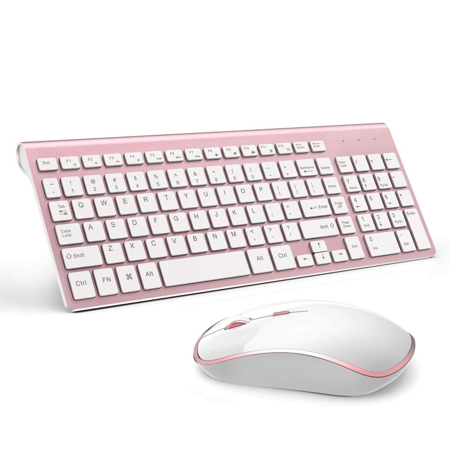 Wireless Keyboard and Mouse Combo, Stylish Compact Full-Size Keyboard and 240...