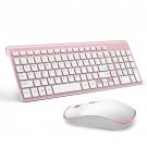 Wireless Keyboard and Mouse Combo, Stylish Compact Full-Size Keyboard and 240...