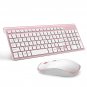 Wireless Keyboard and Mouse Combo, Stylish Compact Full-Size Keyboard and 240...