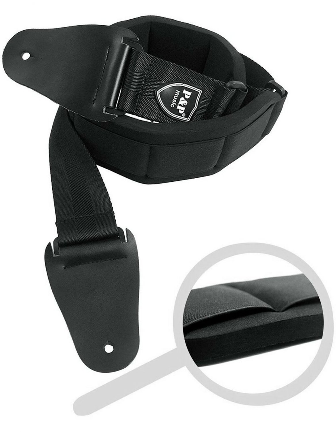 Thickened Guitar Strap Adjustable Soft Memory Foam Padded Bass Guitar Strap w...