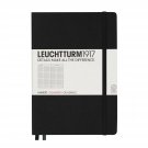Leuchtturm1917 Medium A5 Squared Hardcover Notebook (Black) - 249 Numbered Pa...