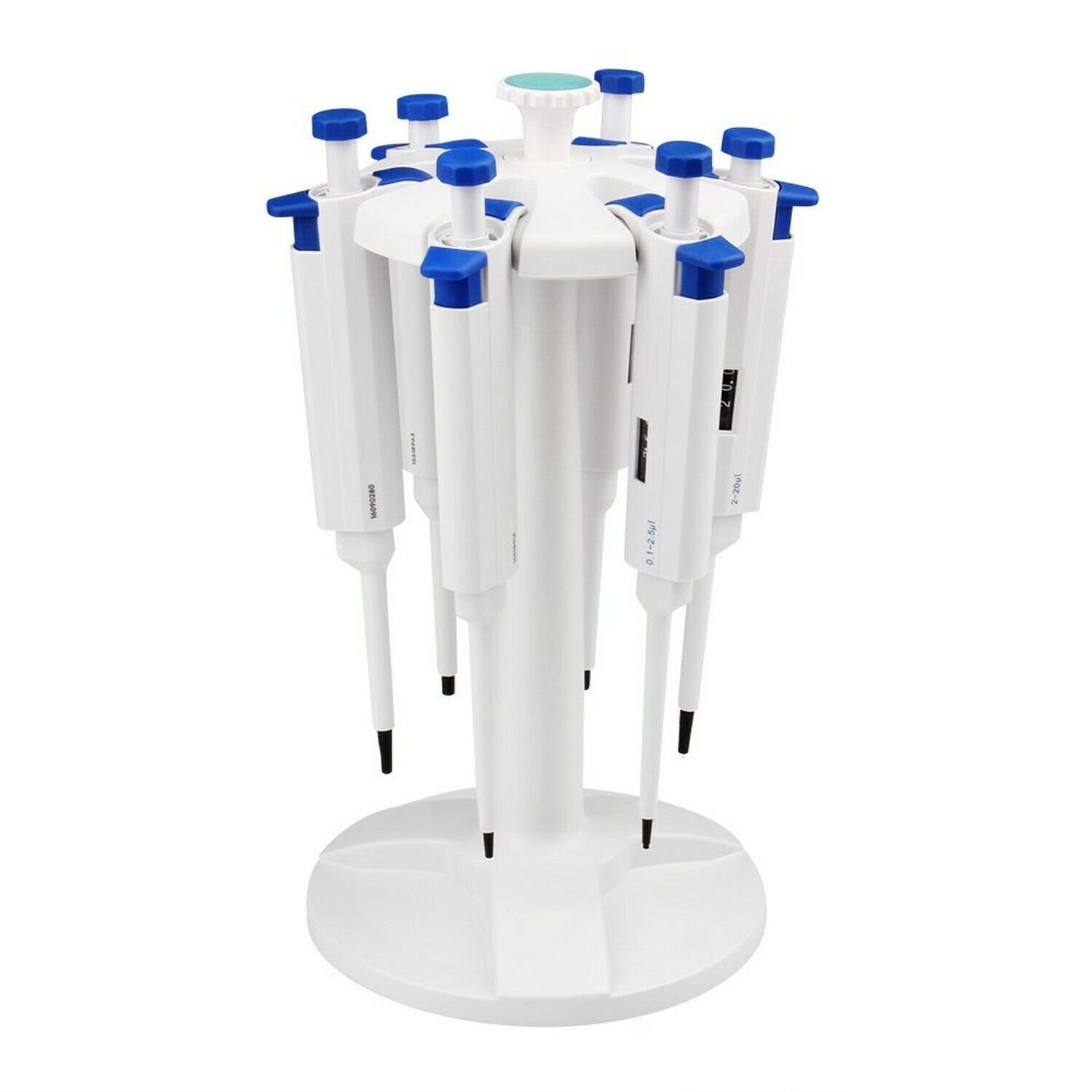 Four E's Scientific Laboratory Carousel Pipette Stand, Hold 6 Pipettors, White