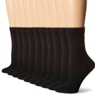 Hanes Cushioned Crew Athletic Socks (683/10) 9-11 Black