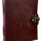 DHK Leather Journal Tree of Life Journal Leather With C-Lock Notebook Gifts F...