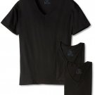 Hanes Ultimate Men's 3-Pack V-Neck Tee Large Black