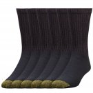 Gold Toe Men's Cotton Crew 656s Athletic Sock Black (6 Pack)
