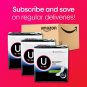 U by Kotex Security Maxi Pads, Heavy Flow, Long, Unscented, 132 Count (3 Pack...