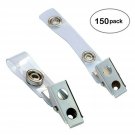Fushing 150Pcs Metal Badge Clips With Clear PVC Straps For ID Cards and Badge...