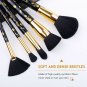 Docolor Makeup Brushes Set - 12 Pcs Skull Printed Goth Make Up Brushes Founda...