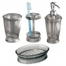 mDesign Plastic Bathroom Vanity Countertop Accessory Set - Includes Refillabl...