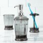mDesign Plastic Bathroom Vanity Countertop Accessory Set - Includes Refillabl...