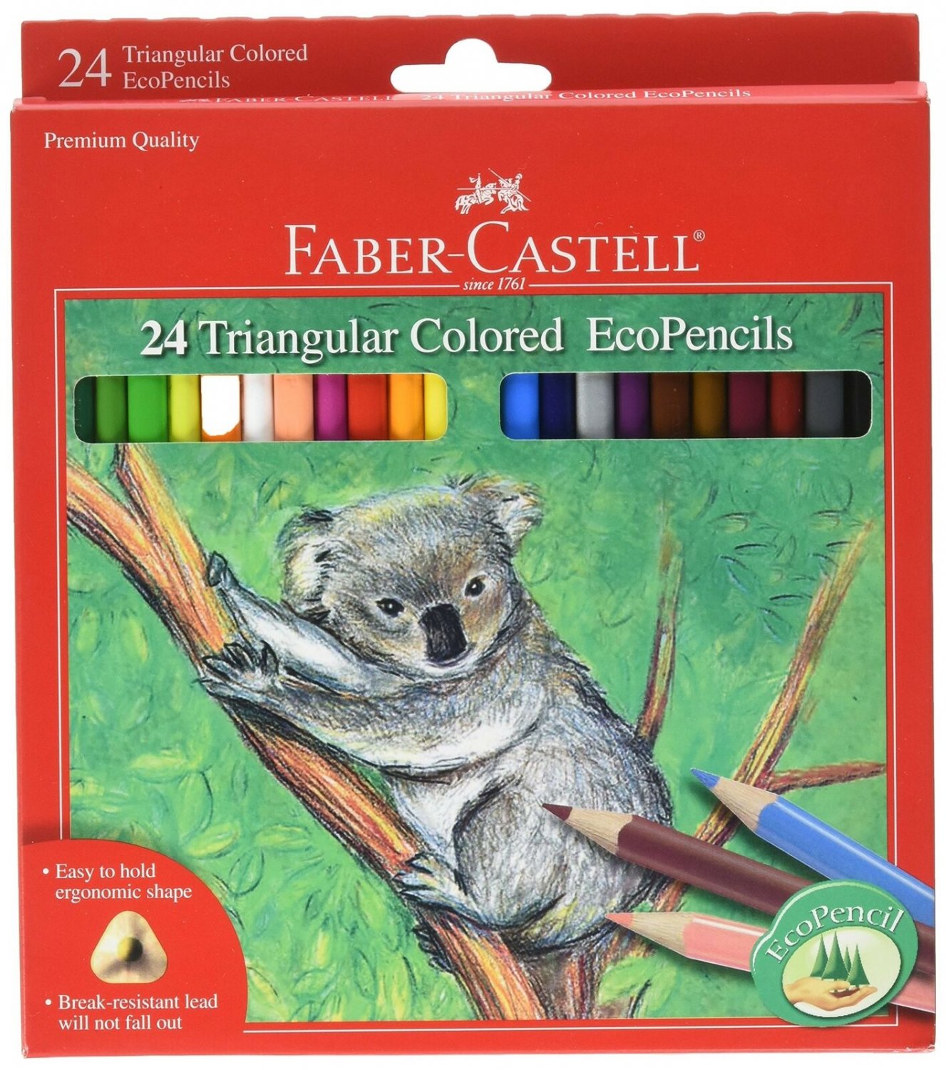 Faber Castell Triangular Colored EcoPencils - 24 Count