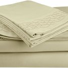Cathay Home Luxury Love Knot Embroidered Microfiber Sheet Set, King, Sage