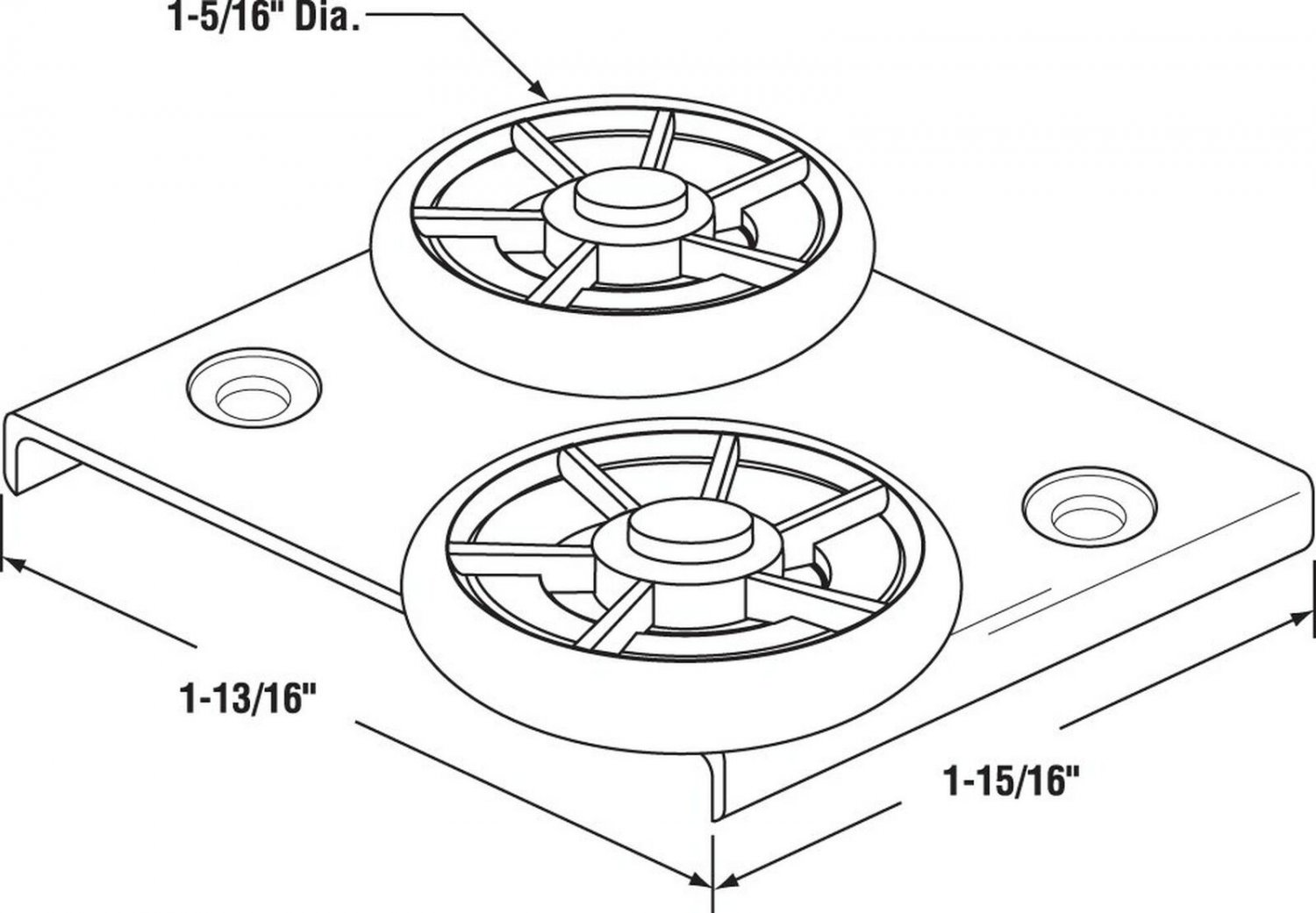 Prime-Line D 1685 1-1/2 In. Steel Ball Bearing Sliding Door Roller Assembly For Ador And Hilite Product 5720114