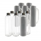 TeiKis Glass Water Bottles 18oz with Stainless Steel Cap and Nylon Protection...