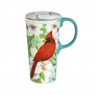 Trio Birds 17 OZ Ceramic Latte Cup - 4 x 5 x 7 Inches