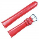 deBeer Brand Smooth Leather Watch Band (Silver & Gold Buckle) - Red 17mm