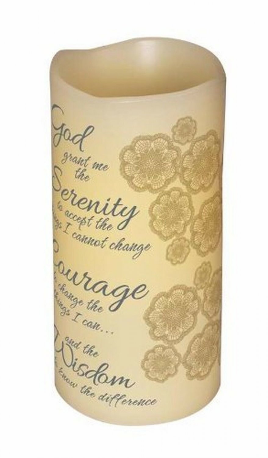 Carson - Inspirational Decorative Serenity Prayer Flameless Led Candle
