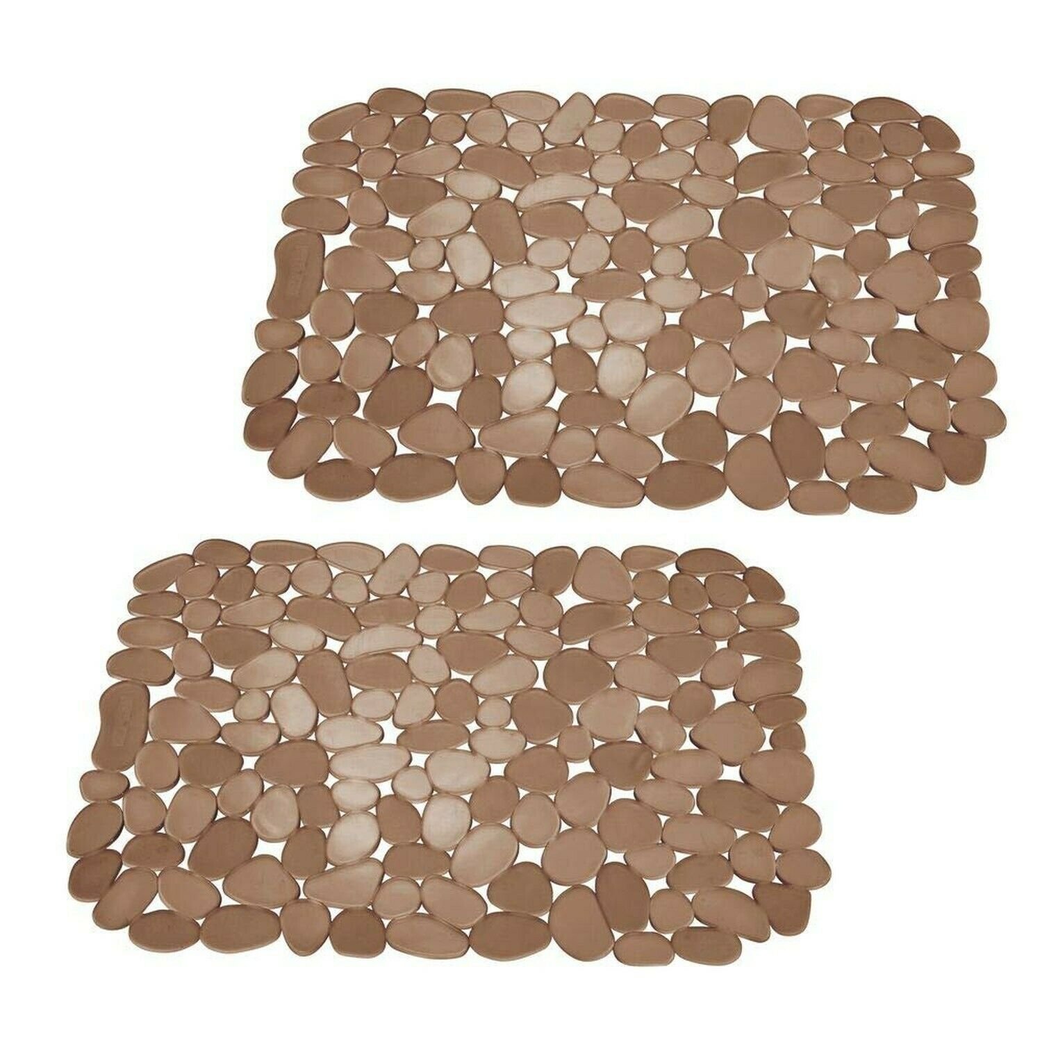 mDesign Adjustable Kitchen Sink Dish Drying Mat/Grid - Soft Plastic Sink Prot...