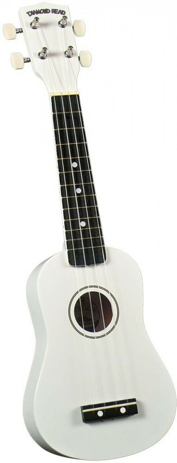 Diamond Head DU-109 Rainbow Soprano Ukulele - White