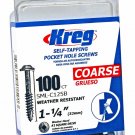 Kreg SML-C125B-100 Blue-Kote WR Pocket Screws - 1-1/4-Inch, 100 pack 1-1/4"