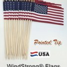 Lot of -24-8x12 Inch US American Hand Held Stick Gravemarker Flags WindStrong...