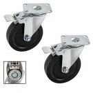 Pair Heavy-Duty 5 in. Swivel Casters with Double-Lock Brake - 600 LB for the ...