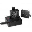 Victure 2PCS Pack Action Camera Batteries 1050mAh Rechargeable Dual USB Batte...