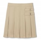 French Toast Girls' Two-Tab Pleated Scooter Skirt 5 Khaki