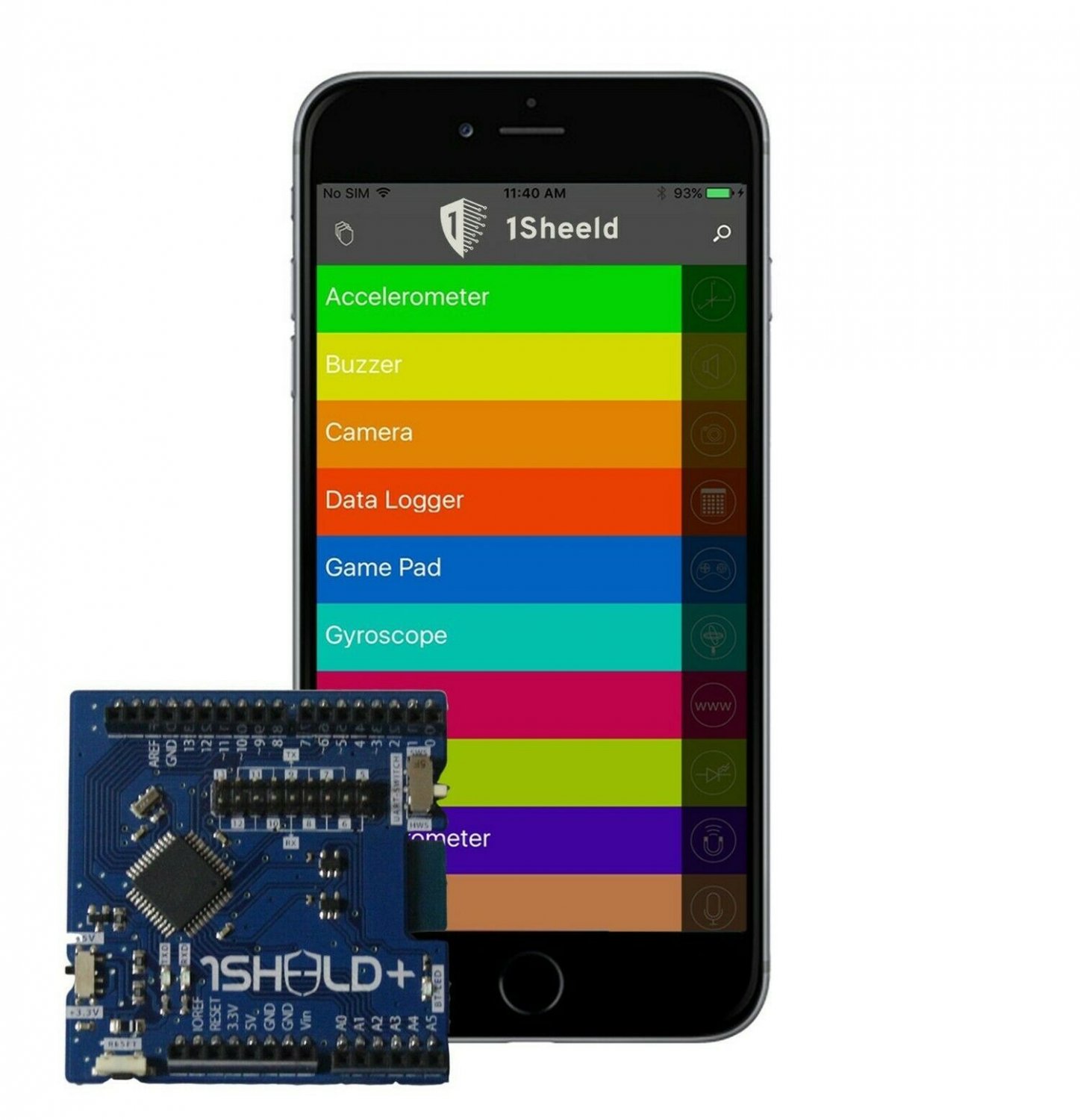 Integreight 1Sheeld+: The Arduino shield for iOS and Android