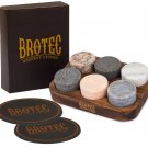 Whiskey Stones Gift Set - 6 Granite Round Beverage Chilling Drinking Stones W...