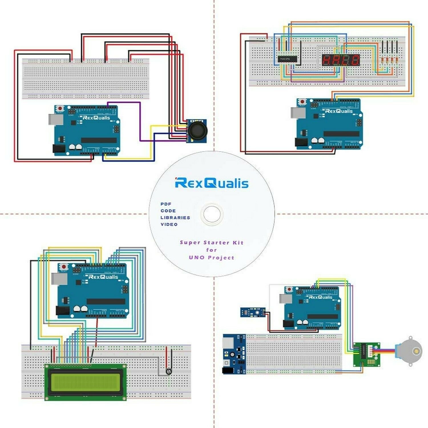 Rexqualis Arduino Uno R3 Starter Kit With Detailed Tutorial For Arduino 7127