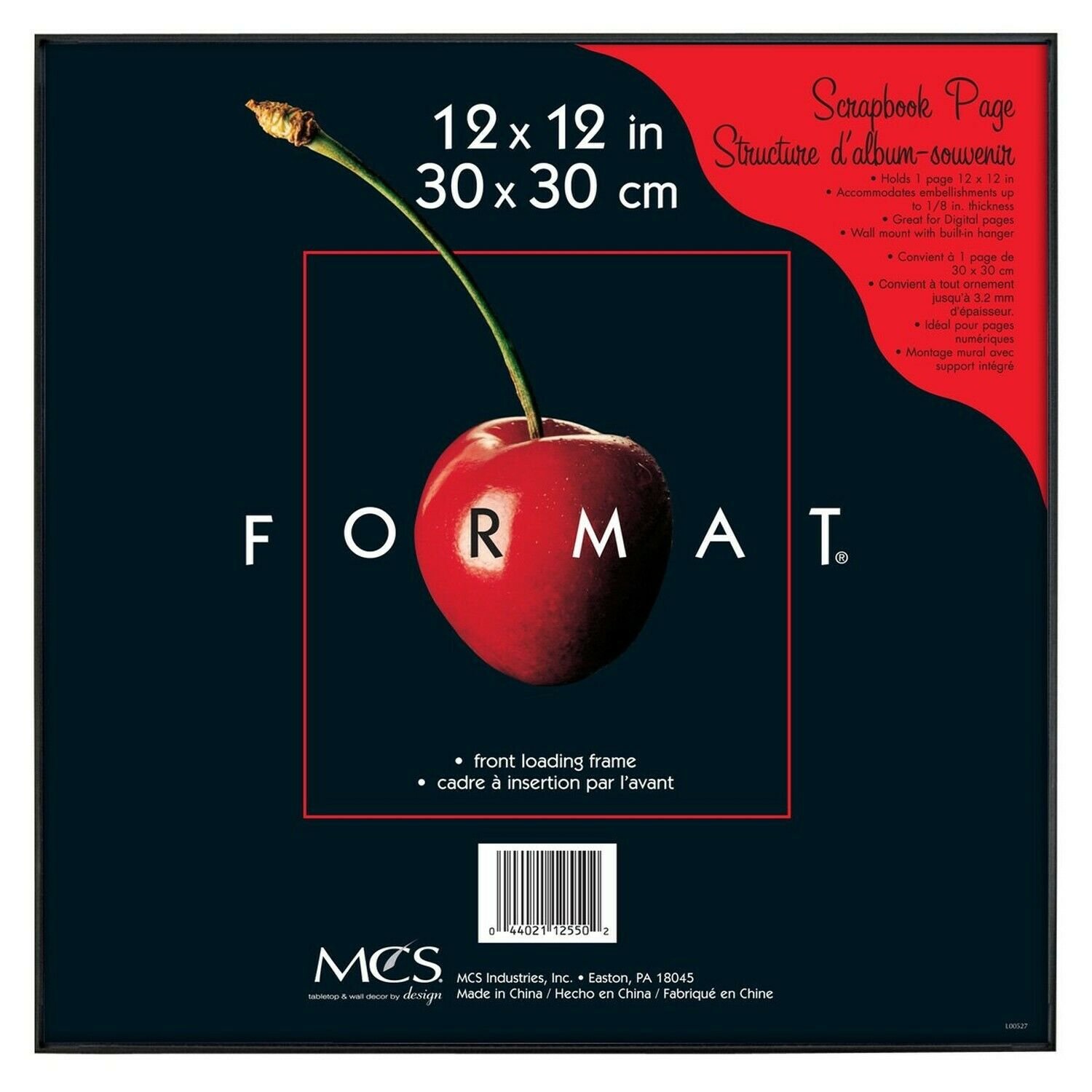 MCS 12x12 Inch Format Frame, Black (40948) 12 x 12 Inch Single
