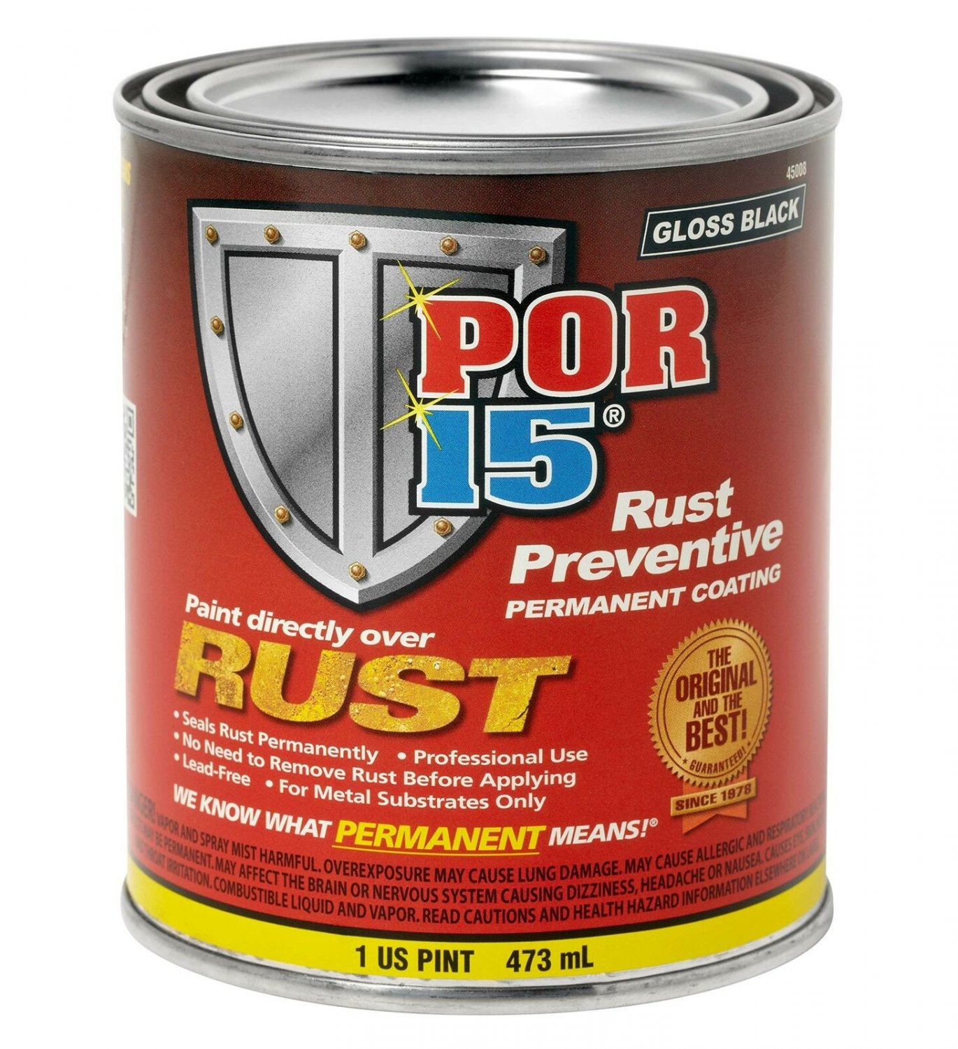 POR-15 45408 Rust Preventive Coating Semi-Gloss Black - 1 pint Semi Gloss Black