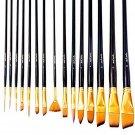 Mont Marte  Art Paint Brushes Set for for Watercolor, Acrylic, Oil 15 Differe...