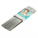 Kitchen Art Korean Chopsticks Stainless Steel 10 Pairs Vacuum Hollow Non-slip
