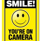 Smile You're On Camera - 9 x 12 inch Video Surveillance Metal Aluminum Sign -...