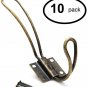 Heavy Duty Rustic Entryway Hooks - 10 Pack of Wall Mounted Vintage Double Coa...