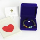 AUCHEN Pet Memorial Bracelet Gift Rainbow Bridge Personalized Nature Lava Bea...