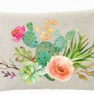Bnitoam Art Potted Succulents Cactus Flowers Cotton Linen Throw Pillow Covers...