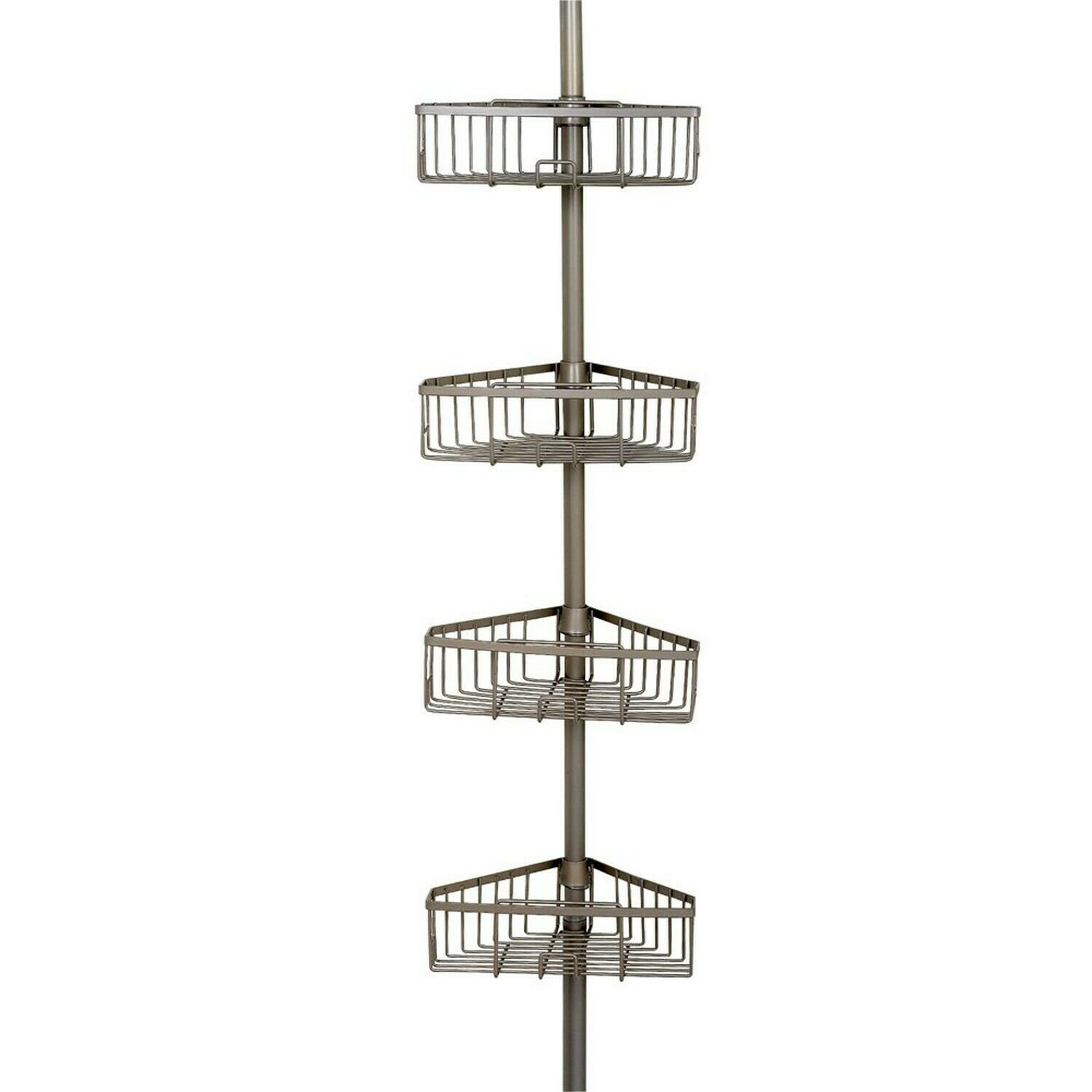 Zenna Home Rust-Resistant Tension Corner Pole Caddy, Satin Nickel On&ETH;&micro; Pa&Ntilde;�k
