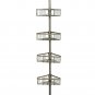 Zenna Home Rust-Resistant Tension Corner Pole Caddy, Satin Nickel Onе PaÑk