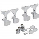 PIXNOR 4pcs 4R Bass Tuners Machine Heads Tuning Pegs (Silver)