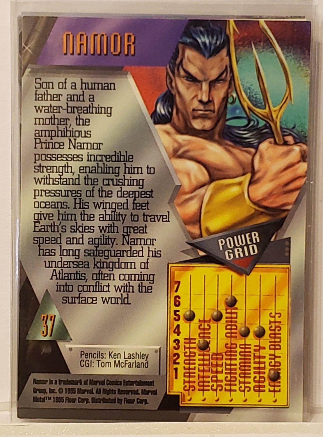 1995 MARVEL METAL TRADING CARDS NAMOR 37