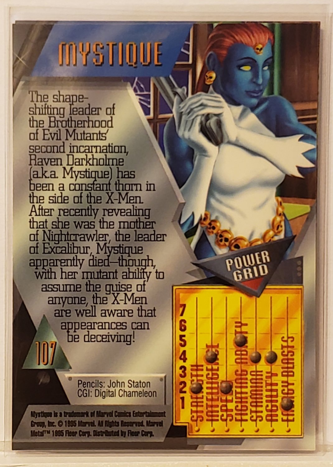 1995 MARVEL METAL TRADING CARDS MYSTIQUE 107