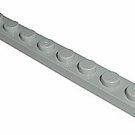 8 x 1 Lego Plate - Light Gray